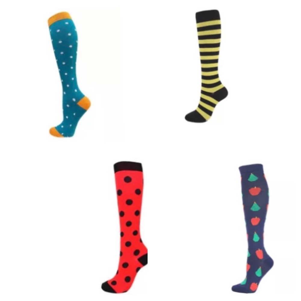 Compression socks sports athletic 🐞🐝🎶 Work fashion med WINTER 4 pair